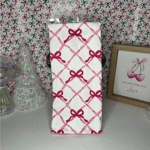 Shabby Chic Pink Bow Kitchen Towels, set of 3